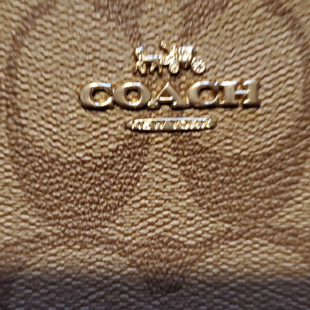 Coach zip long brown monogram Wristlet  wallet - Picture 2 of 7